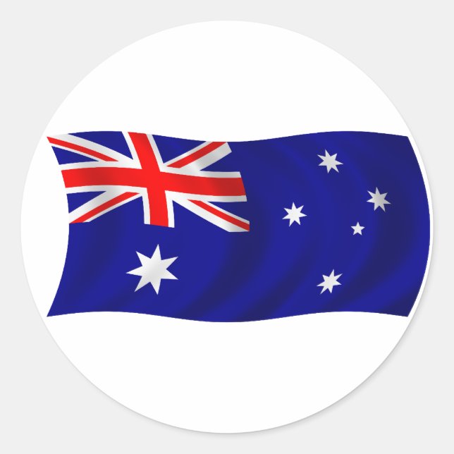 Flag of Australia Classic Round Sticker (Front)