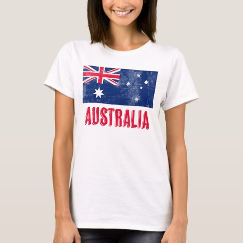 Flag of Australia Grunge Look T_Shirt