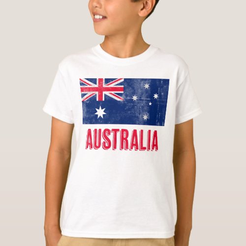 Flag of Australia Grunge Look T_Shirt