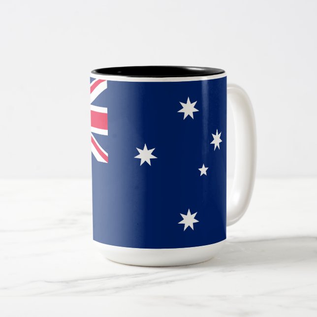 Flag of Australia Two-Tone Coffee Mug (Front Right)