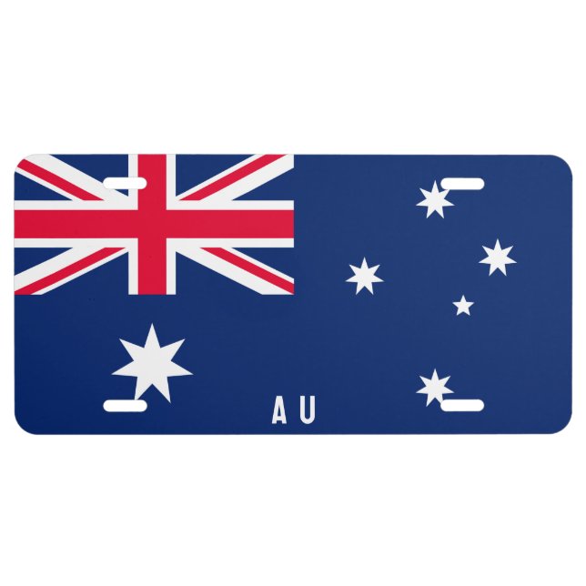 Flag of Australia (with country abbreviation) License Plate (Front)