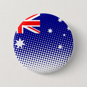 Flag Of Australia With Halftone Effect Button