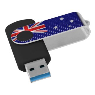 Flag Of Australia With Halftone Effect Flash Drive