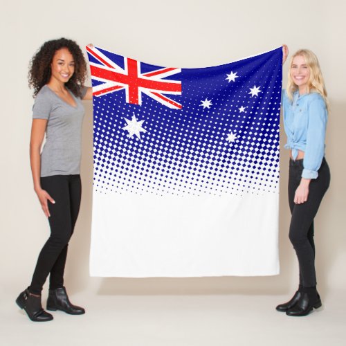 Flag Of Australia With Halftone Effect Fleece Blanket