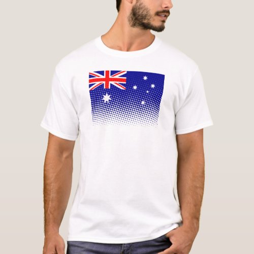 Flag Of Australia With Halftone Effect T_Shirt