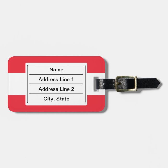 Flag of Austria / Austrian flag Luggage Tag (Front Horizontal)