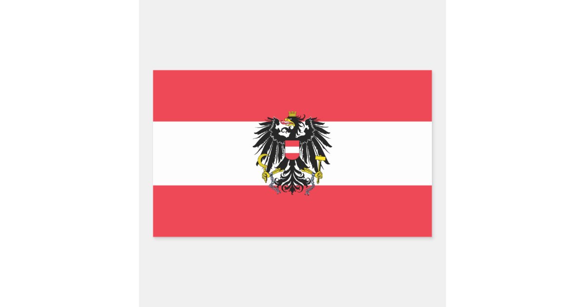 Flag Of Austria Austrian Flag Rectangular Sticker Zazzle Com