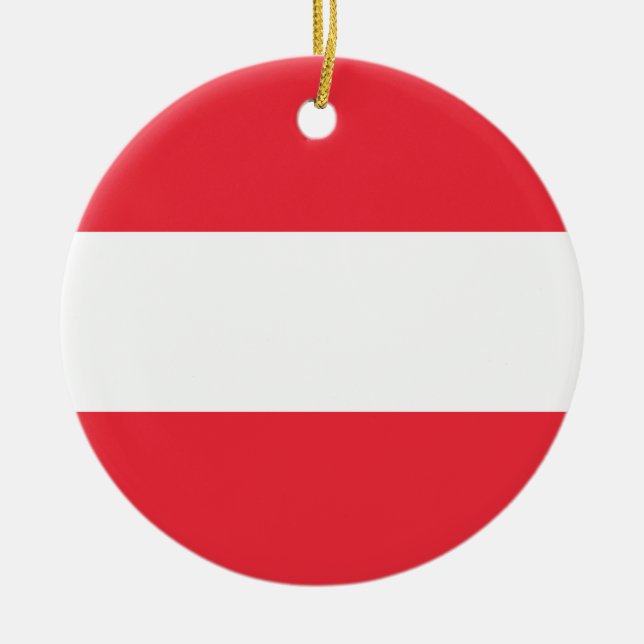 Flag of Austria Ceramic Ornament (Front)