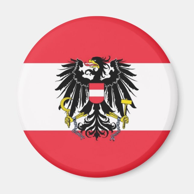 Flag of Austria - Flagge Österreichs Magnet (Front)