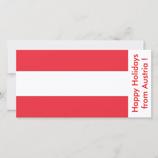 Flag of Austria, Happy Holidays from Austria Holiday Card (Front)