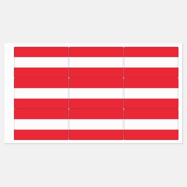 Flag of Austria Labels (Sheet)
