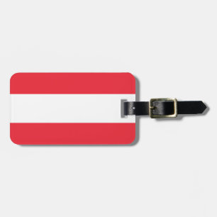 Flag of Austria Luggage Tag w/ leather strap