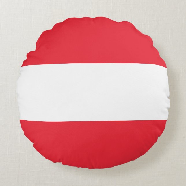 Flag of Austria Round Pillow (Front)