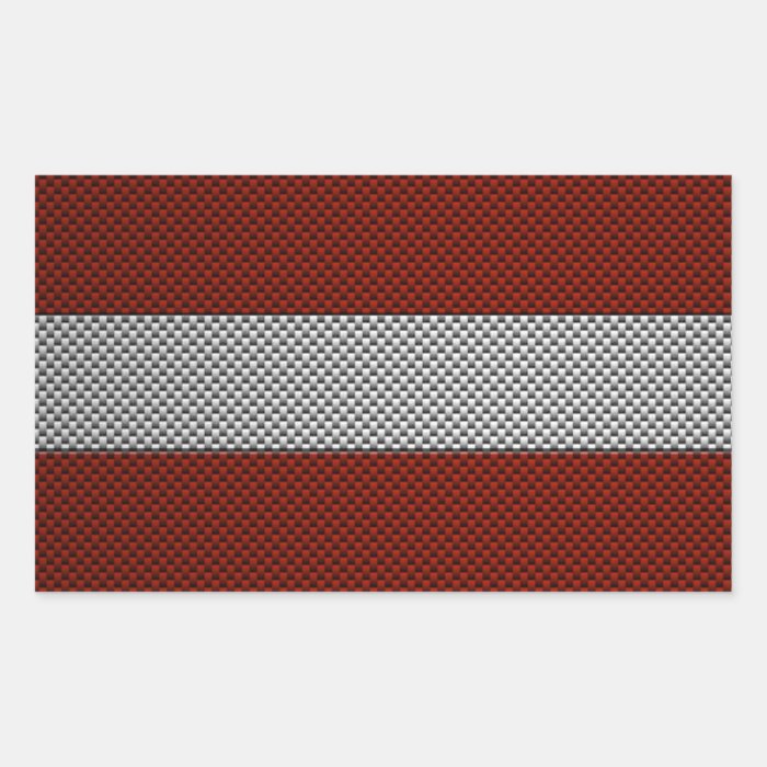 Flag of Austria with Carbon Fiber Effect Rectangular Sticker