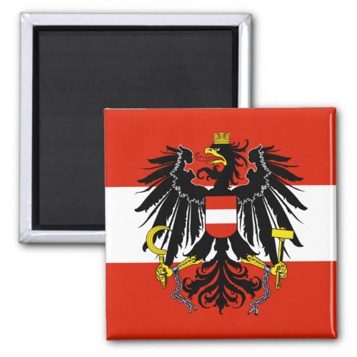 Flag of Austria with Coat of Arms Magnet