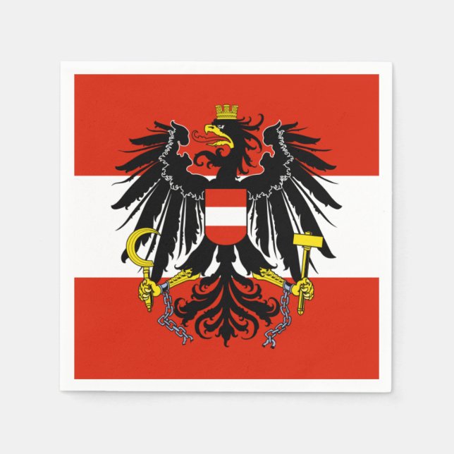 Flag of Austria with Coat of Arms Napkins (Front)