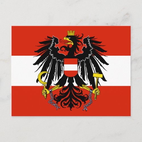 Flag of Austria with Coat of Arms Postcard
