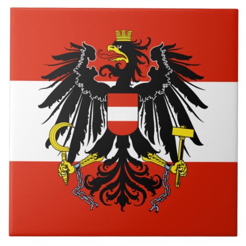 Flag of Austria with Coat of Arms Tile