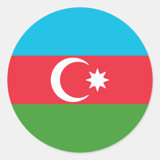 Flag of Azerbaijan Classic Round Sticker (Front)