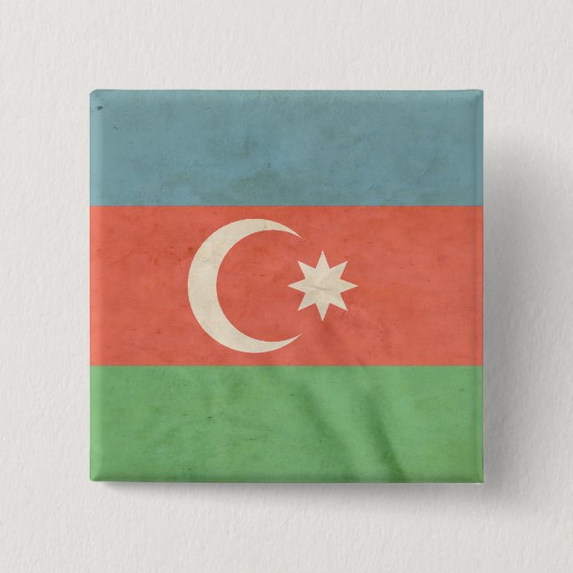 Flag of Azerbaijan Pinback Button (Front)
