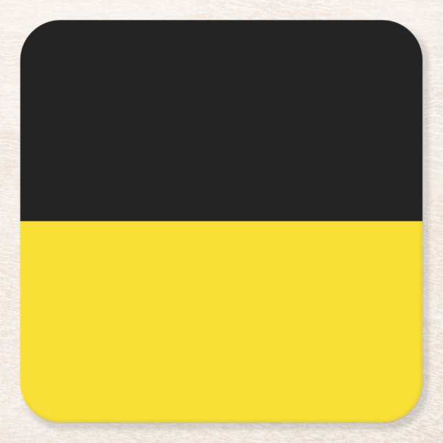 Flag of Baden-Württemberg Square Paper Coaster (Front)