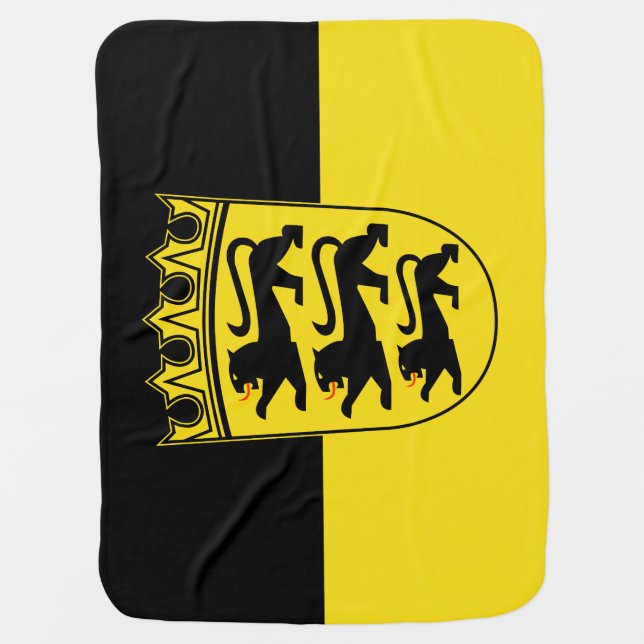 Flag of Baden-Württemberg Swaddle Blanket (Front)