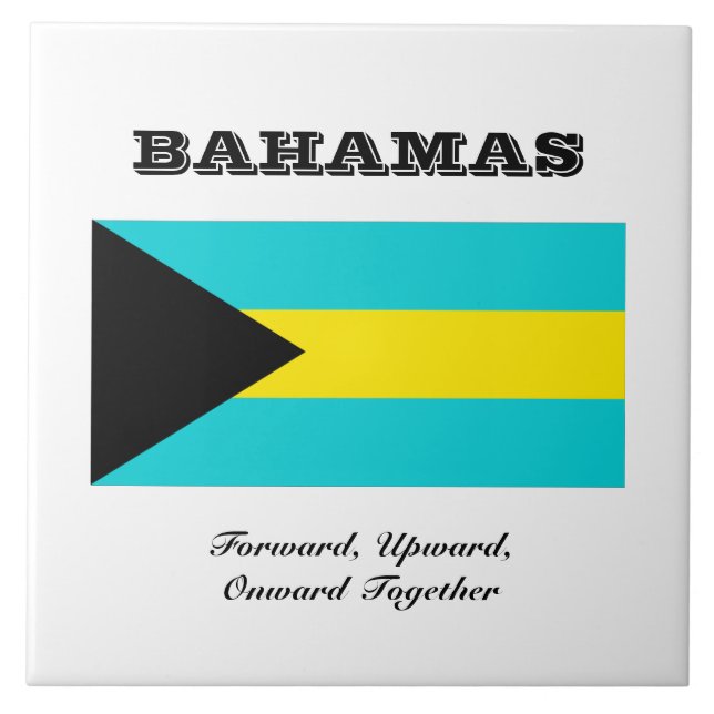 Flag of Bahamas Ceramic Tile (Front)