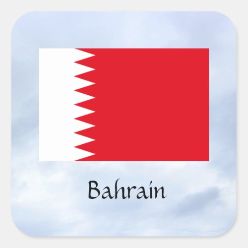 Flag of Bahrain labeled Square Sticker