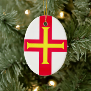 Flag of Bailiwick of Guernsey, (UK) Ceramic Ornament