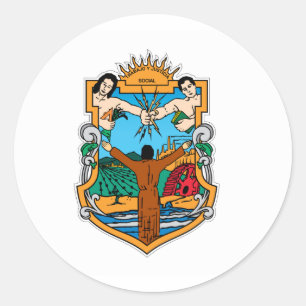 Flag of Baja California Classic Round Sticker