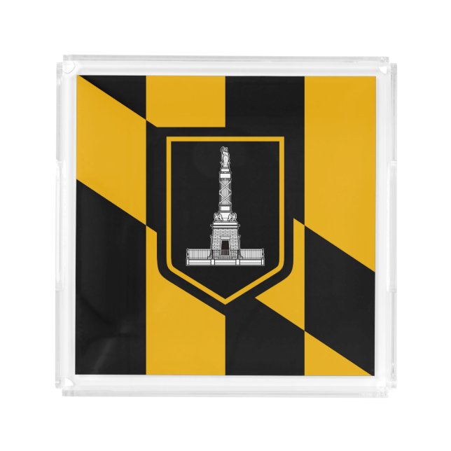 Flag of Baltimore, Maryland Acrylic Tray (Front)