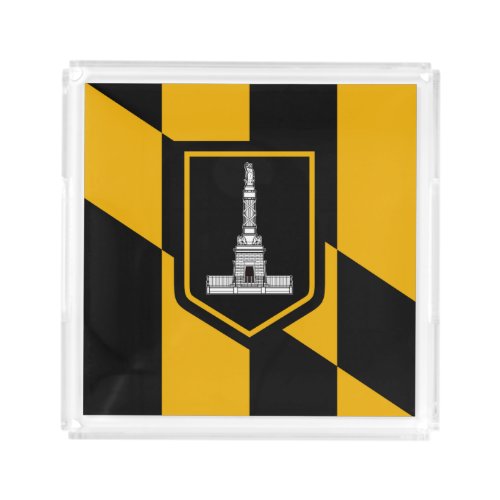 Flag of Baltimore Maryland Acrylic Tray