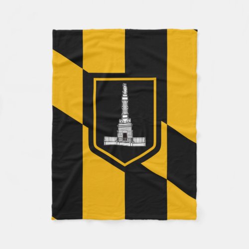 Flag of Baltimore Maryland Fleece Blanket