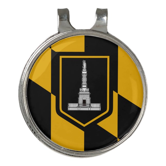 Flag of Baltimore, Maryland Golf Hat Clip (Front)