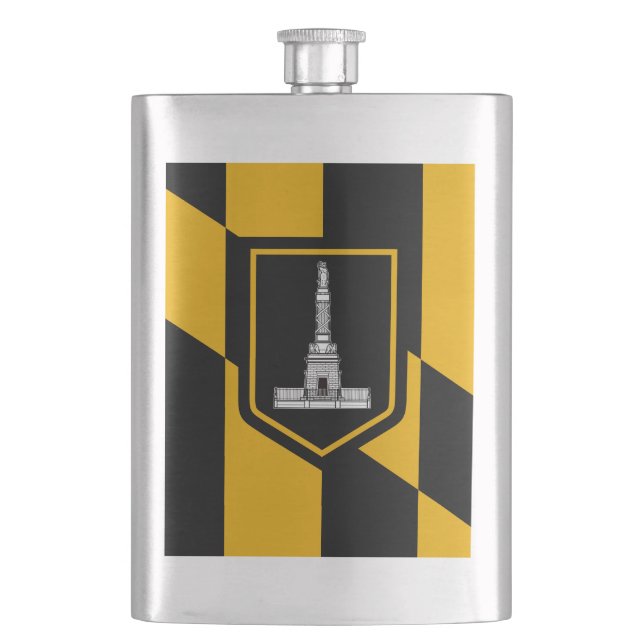 Flag of Baltimore, Maryland Hip Flask (Front)
