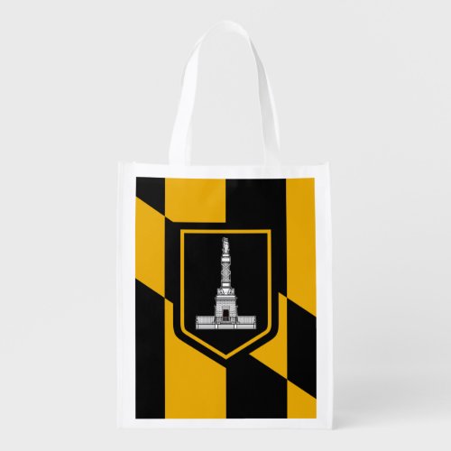 Flag of Baltimore Maryland Reusable Grocery Bag