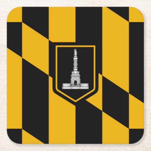 Flag of Baltimore Maryland Square Paper Coaster