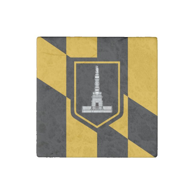 Flag of Baltimore, Maryland Stone Magnet (Front)