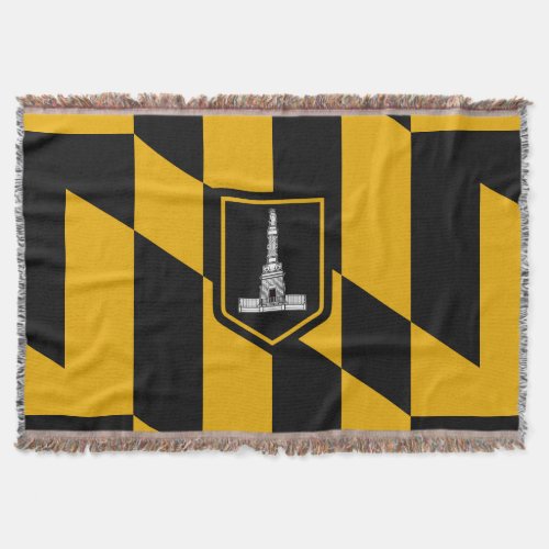 Flag of Baltimore Maryland Throw Blanket