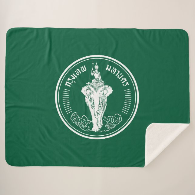 Flag of Bangkok (Thai Capital City) Sherpa Blanket (Front (Horizontal))