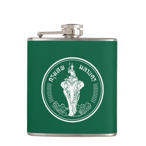 Flag of Bangkok Thailand Hip Flask