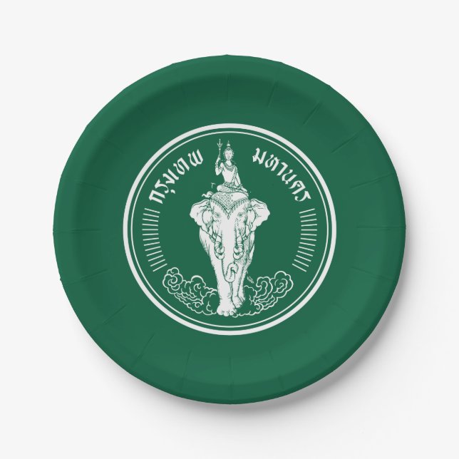 Flag of Bangkok, Thailand Paper Plates (Front)