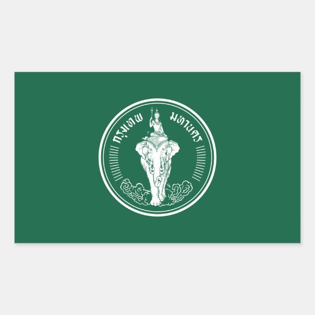 Flag of Bangkok, Thailand Rectangular Sticker (Front)