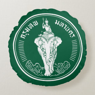 Flag of Bangkok, Thailand Round Pillow