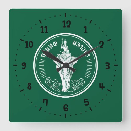 Flag of Bangkok Thailand Square Wall Clock