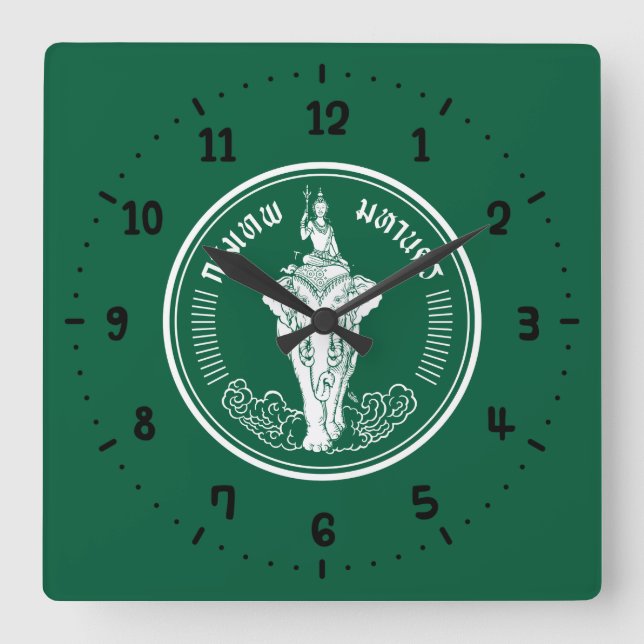 Flag of Bangkok, Thailand Square Wall Clock (Front)