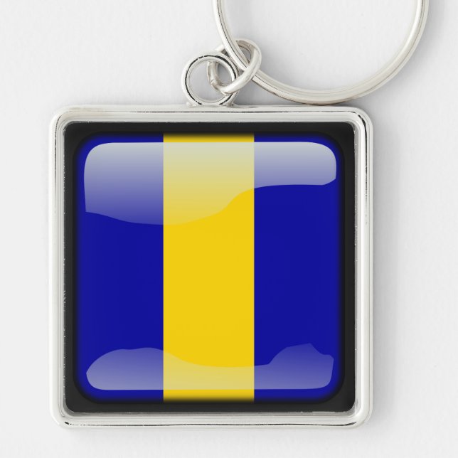 Flag of Barbados Keychain (Front)