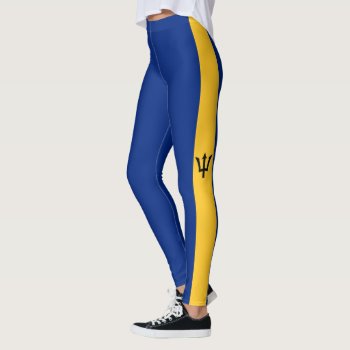 Flag Of Barbados Leggings by Flagosity at Zazzle
