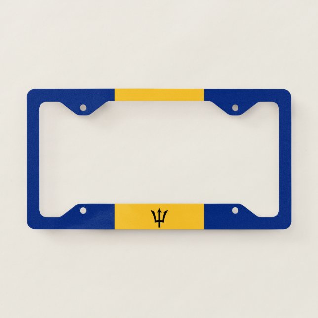 Flag of Barbados License Plate Frame (Front)
