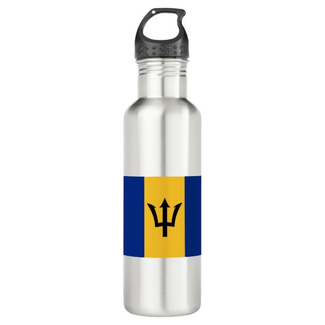 Flag of Barbados Stainless Steel Water Bottle (Front)